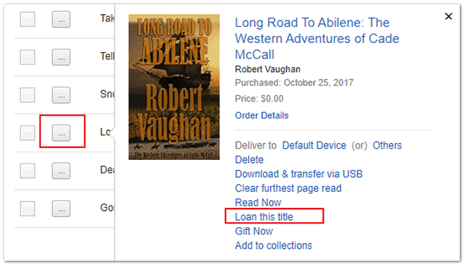 How to loan a Kindle book