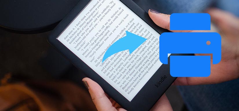 how to print a page from kindle book