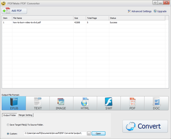 epub to pdf converter online large files