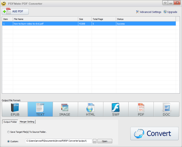 PDFmate free pdf to text converter